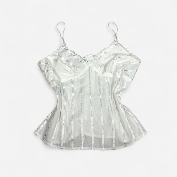 American Vintage Tops - Vintage y2k City Streets white babydoll tank top blouse